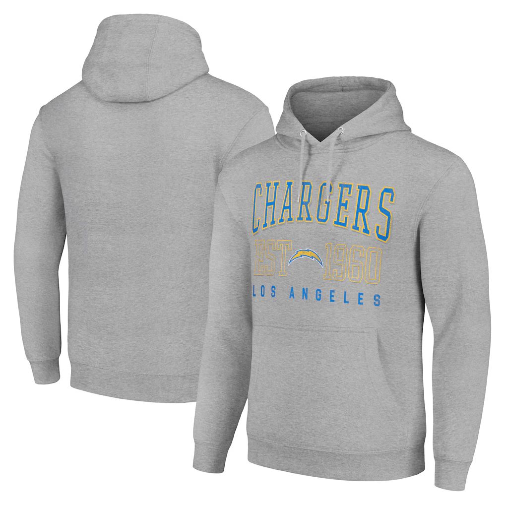 Men 2026 NFL Los Angeles Chargers Grey Hoodie hooded style 03